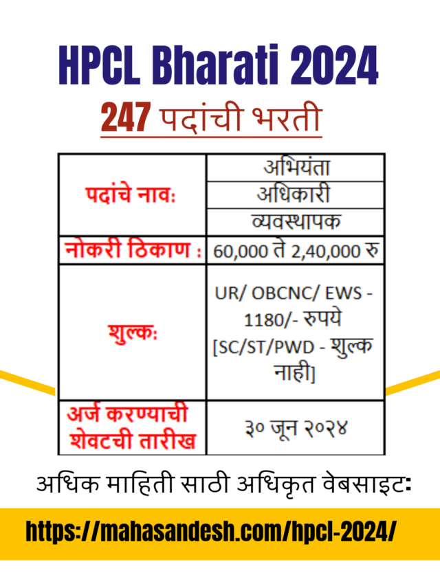 HPCL 2024 | हिंदुस्तान पेट्रोलियम कॉर्पोरेशन लिमिटेड भरती 2024